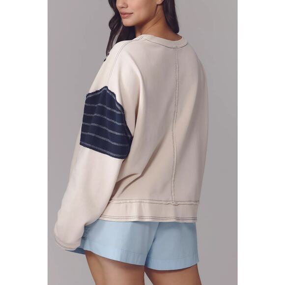 nwt ANTHROPOLOGIE PILCRO sz 2X Star Patch Oversized Sweatshirt - Picture 4 of 5